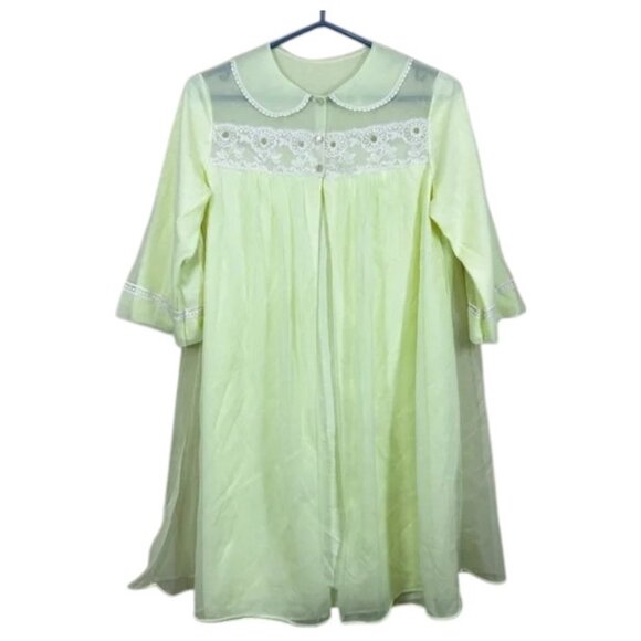 French Maid lime green vintage peignoir size S - Picture 1 of 11